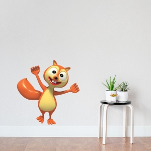 3D Squirrel Printed Wall Decal