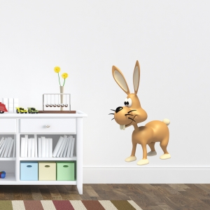 3D Bunny Printed Wall Decal