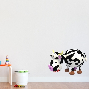 3D Cow Printed Wall Decal