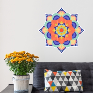 Colorful Mandala Printed Wall Decal