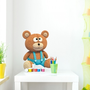 3D Plush Teddy Printed Wall Decal
