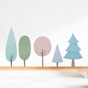 Pastel Trees Printed Wall Decal