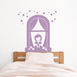 Princess Window Wall Decal Lilac