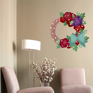 Winter Wreath Printed Wall Decal