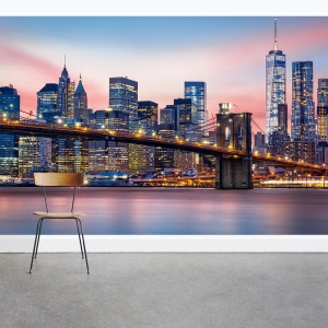 Manhattan in Twighlight Wall Mural