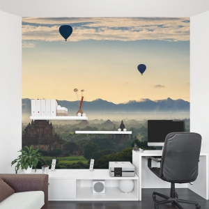 Balloons over Myanmar Wall Mural