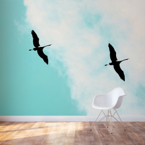 Cranes V Wall Mural