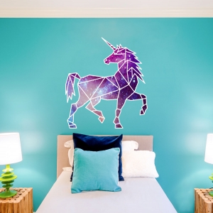 Geometric Unicorn Printed Wall Decal