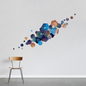 Hexagon Nebula Printed Wall Decal