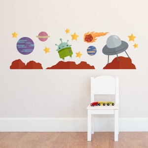 Outer Space Alien Wall Decal Set