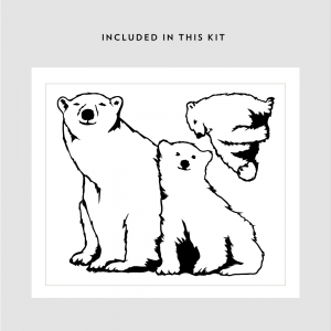 Printed Polar Bear Family Kit