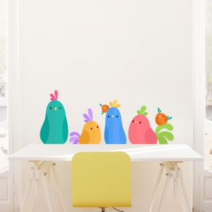 Tropical Bird Desk Topper Printed Wall Decal