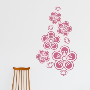 Lipstick Red - Cherry Blossoms Wall Decal