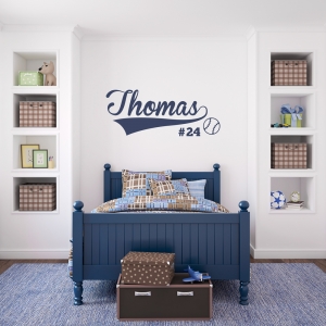 Custom Baseball Name Wall Art Decal