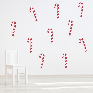 Candy Canes Printed Wall Art Decal