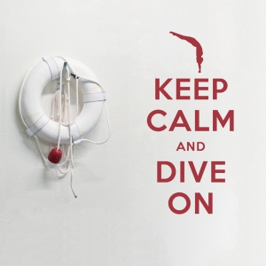 Keep calm and dive on wall decal