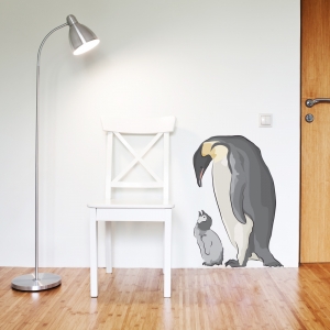 Emperor Penguin and Baby Printed Wall Decal