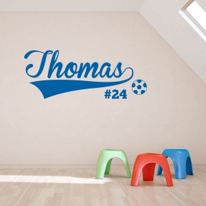 Soccer Name and Number Wall Art Decal