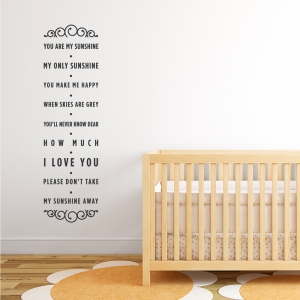 You Are My Sunshine Wall Decal Quote