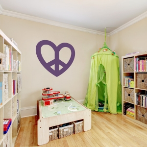 Peace Heart Sign Wall Decal