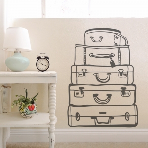 Dark Grey Travel Bags Wall Art Decal