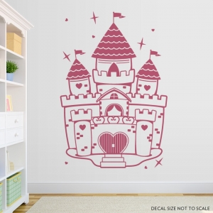 Lipstick Pink Princess Castle Wall Decal