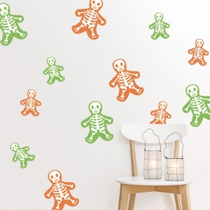 Cute Reusable Skeletons Printed Wall Decal