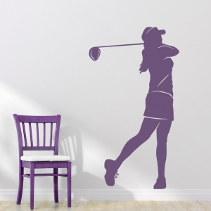 Female Golfer Wall Decal