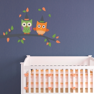 Halloween Owls Printed Wall Decal
