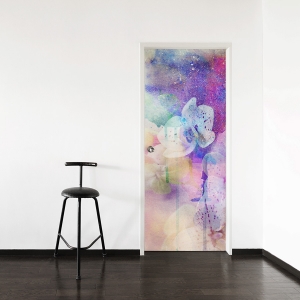 Abstract Floral Paint Door Mural