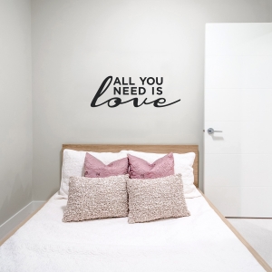 All You Need is Love Black Wall Quote Decal