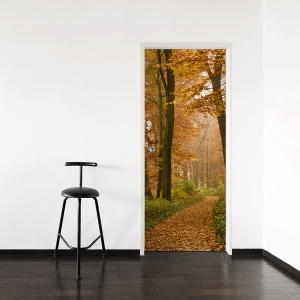 Autumn Forest Path Door Mural