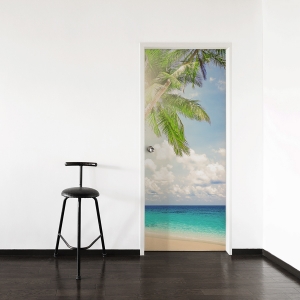 Bright Palm Door Mural