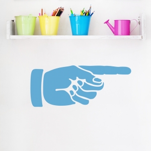 Pointing Hand Wall Decal