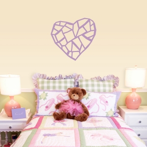 Stained Glass Heart Wall Decal