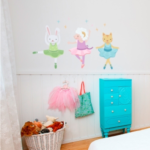 Animal Ballerinas Printed Wall Decal