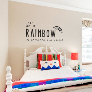 Be a Rainbow Wall Quote Decal Gold