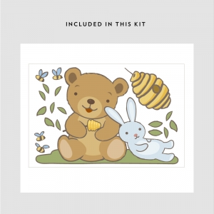 Cute Bunny and Bear Printed Decal Kit