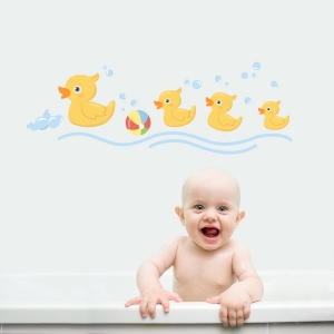 Duck Bath Standard Printed Wall Decal