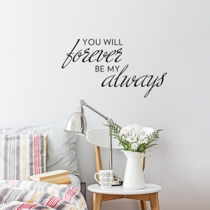 Forever Always Wall Quote Decal Gold
