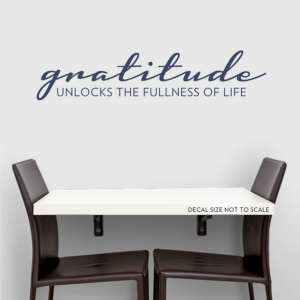 Gratitude Dark Blue Wall Quote Decal \ Wallums Wall Decals