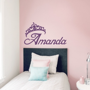 Princess Crown Name Wall Decal