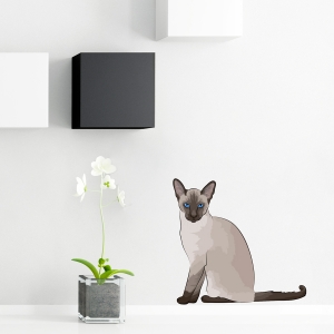 Siamese Cat Dane Standard Printed Wall Decal