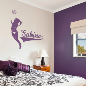 Volleyball Name Wall Decal