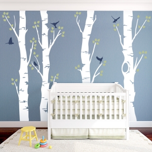 Wide Birch Trees Wall Decal