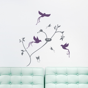 Butterflies and Birds Wall Decal