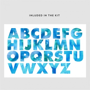 Watercolor Alphabet - Printed Wall Decals