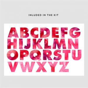 Watercolor Alphabet - Printed Wall Decals