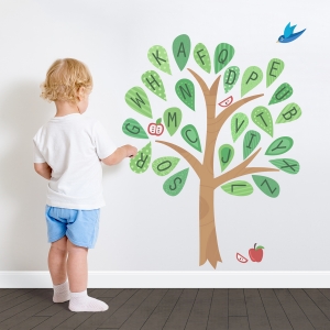 Alphabet Pattern Tree Printed Wall Decal