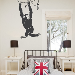 Hanging Chimp Wall Decal